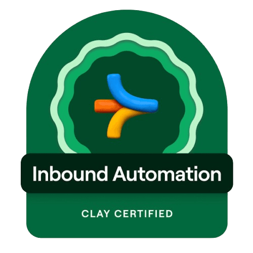 Clay inbound automation certification badge.